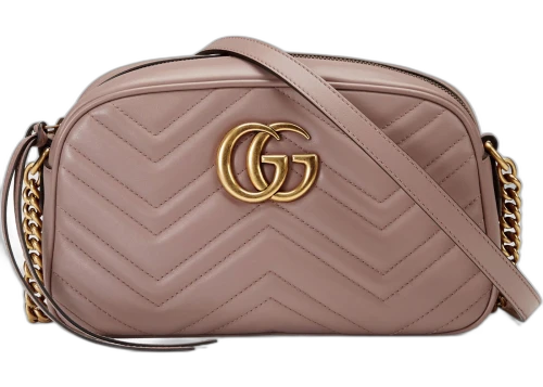 Gucci GG Marmont Matelassé Shoulder Bag Small Dusty Pink