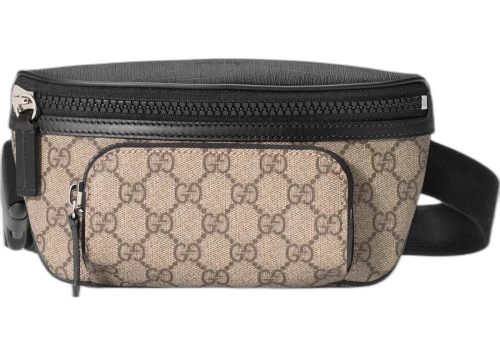Gucci Front Pocket Belt Bag GG Supreme Small Black/Beige