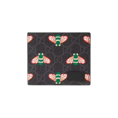 Gucci Bestiary Wallet With Bees 'Black GG Supreme'