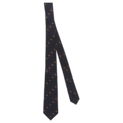 Gucci Bee and eb Silk Jacquard Tie Blue