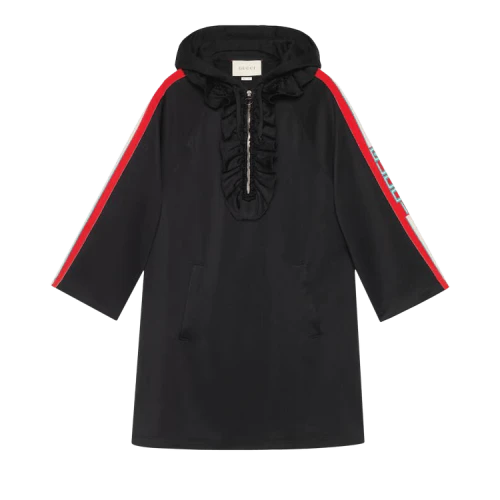 Gucci Web Trim Puff Sleeve Dress 'Black'