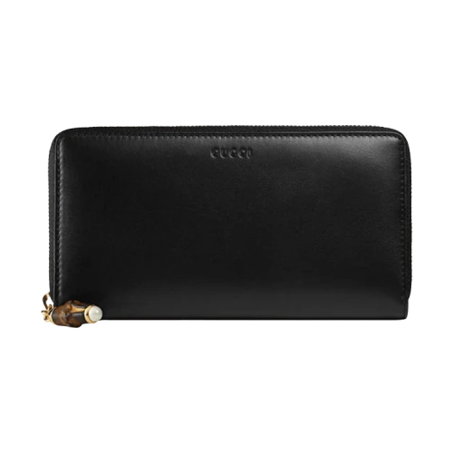 Gucci Nymphaea Leather Wallet 'Black'