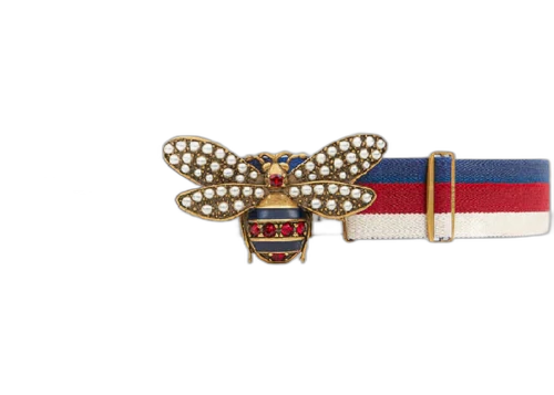 Gucci Queen Margaret Embellished Belt Trasparent Mineral Blue