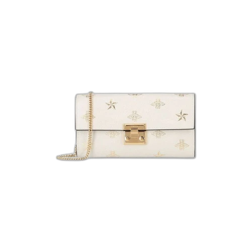 Gucci Padlock Bee Star Wallet On Chain 'White'
