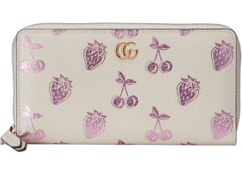 Gucci US Exclusive GG Marmont Zip Wallet White