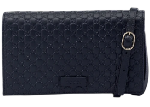 Gucci Wallet Crossbody MicroGuccissima Black