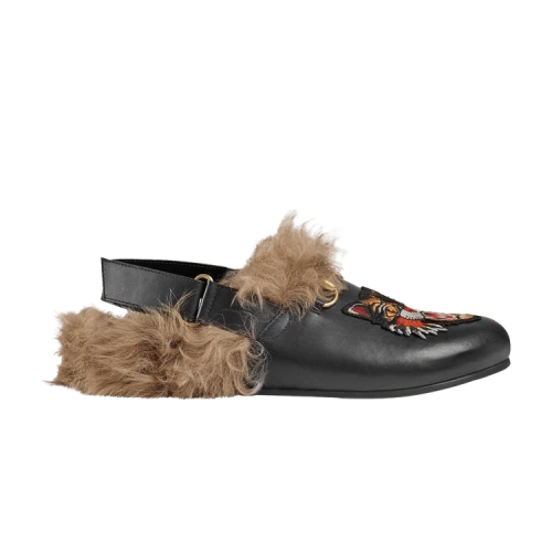 Gucci Horsebit Slipper 'Angry Cat Applique - Black'