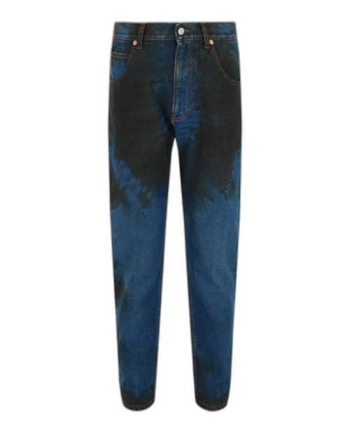 Gucci Distressed Tapered-Leg Jeans Dark Blue