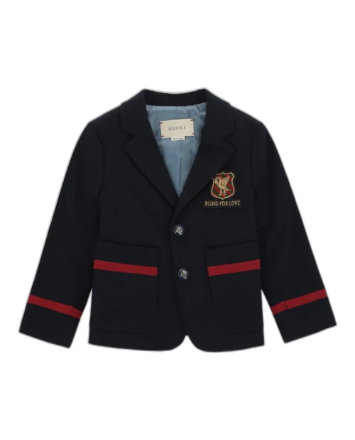 Gucci Kids Blind For Love Suit Jacket Urban Blue/Old Red/Gold Green