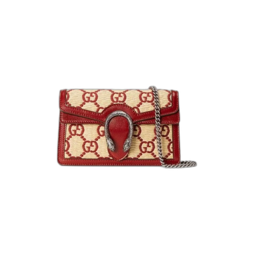 Gucci Dionysus Super Mini Bag 'Red GG Straw Effect'