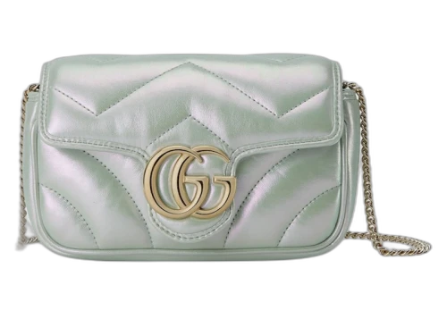 Gucci GG Marmont Super Mini Bag Light Green Iridescent