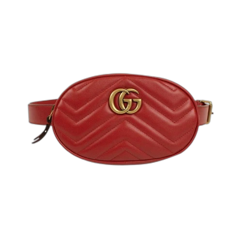Gucci Quilted Leather GG Marmont Matelassé Belt Bag 'Red'