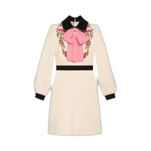 Gucci Embroidered Flower Dress 'White'