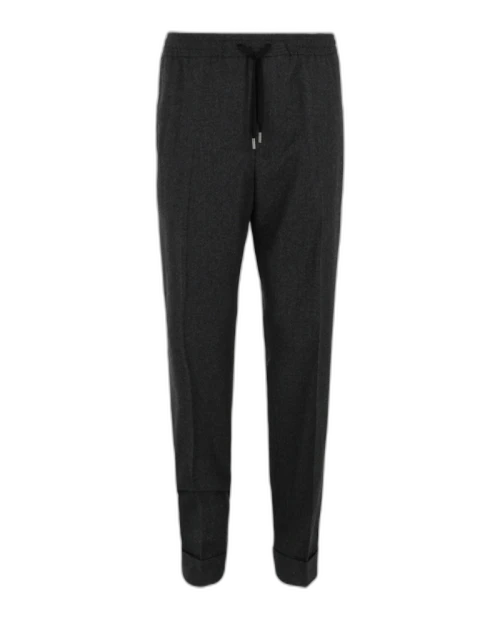 Gucci Drawstring Wool Pants Dark Grey