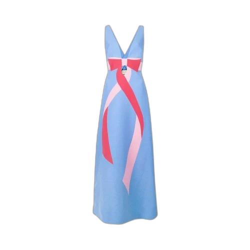 Gucci Intarsia Dress With Bow 'Blue'