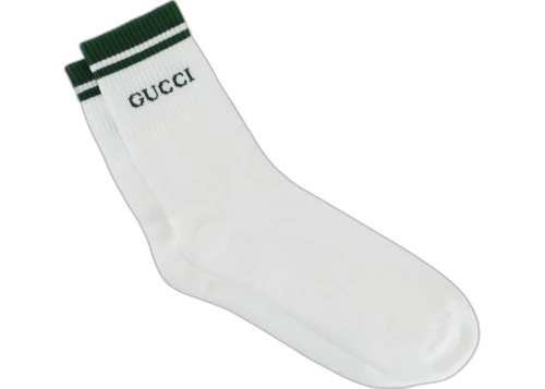 Gucci Logo Crew Socks White/White