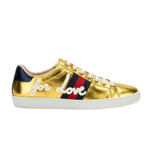 Gucci Ace Metallic 'For Love - Gold' (Women's)