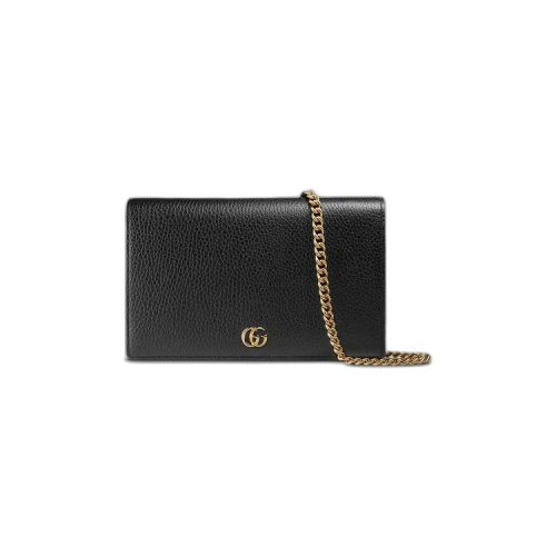 Gucci GG Marmont Leather Mini Chain Shoulder Bag 'Black'