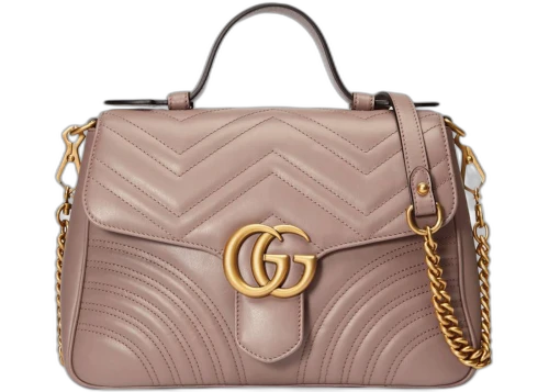 Gucci GG Marmont Top Handle Matelasse Small Dusty PInk