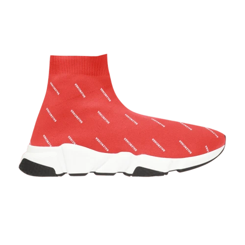 Balenciaga Speed Trainer Mid 'All Over Logo - Red' (Women's)