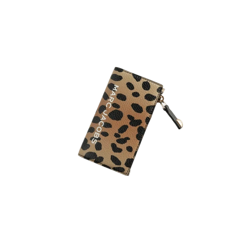 Marc Jacobs Cheetah Bold Slg Medium Flat Wallet Blackult