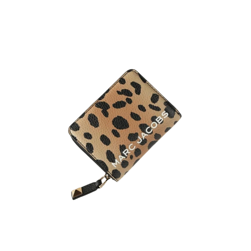 Marc Jacobs Cheetah Bold Slg Mini Compact Wallet Blackult