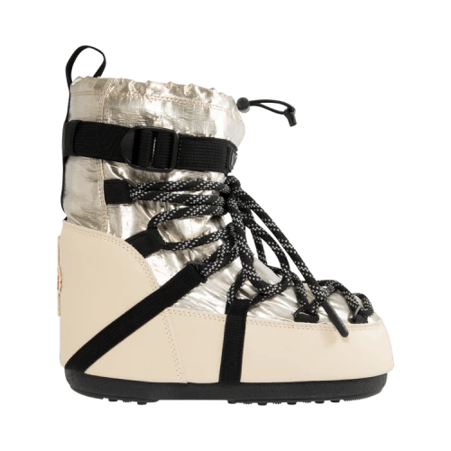 Moncler x Moon Boot Icon Low Gaiter Snow Boot 'Cream Black' (Women's)