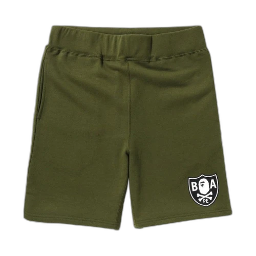 BAPE Color Ape Crossbone One Point Sweat Shorts 'Olive Green'