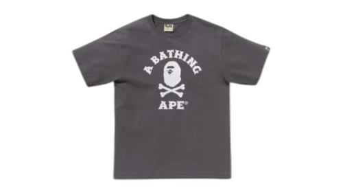 BAPE Ape Crossbone College Tee (SS25) Charcoal