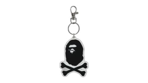 BAPE Crossbone Silicon Keychain Black