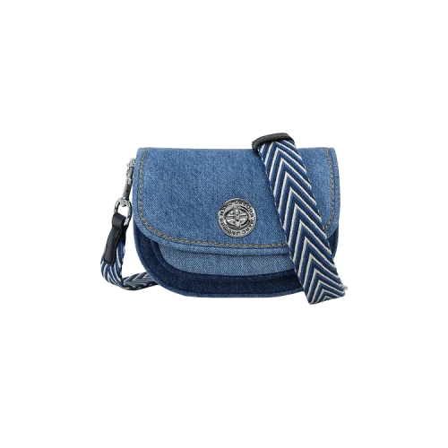 Marc Jacobs CB Denim Signet Turnlock Small Saddle Bag Denim