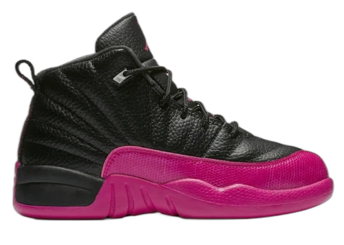 Jordan 12 Retro Black Metallic Silver Deadly Pink (PS)
