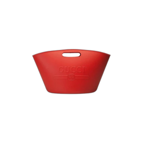 Gucci Logo Embossed Rubber Tote 'Red'