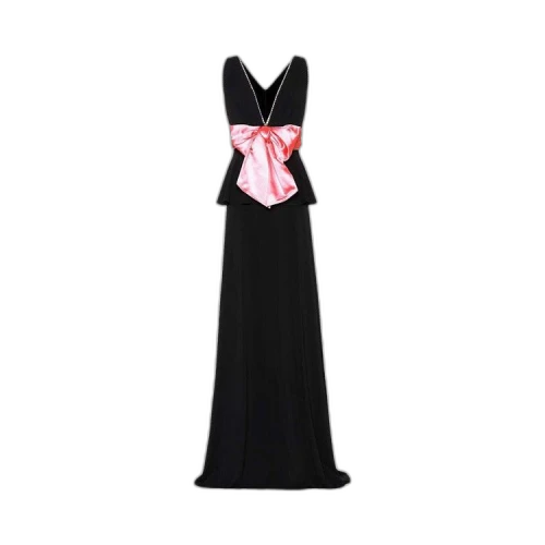 Gucci Embellished Bow Peplum Gown 'Black'