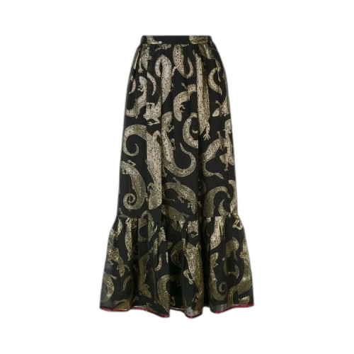 Gucci Lizard Jacquard Skirt 'Black/Gold'