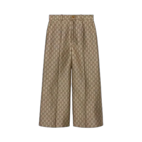Gucci Gg Wool Canvas Culotte Pants 'Natural'
