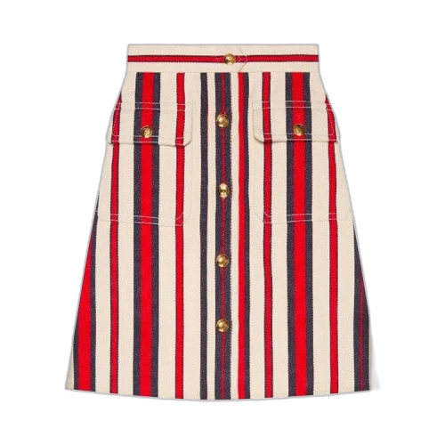 Gucci Web Skirt 'Navy/Red/Cream'