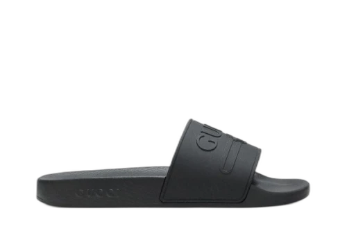 Gucci Logo Rubber Slide 'Black'
