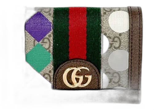 Gucci GG Supreme Ophidia Card Case Brown Multi