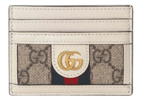 Gucci GG Supreme Ophidia Large Card Case White Beige
