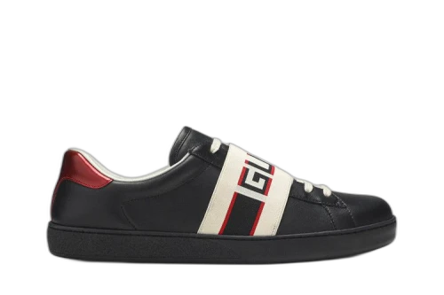 Gucci Ace Stripe Leather 'Black'
