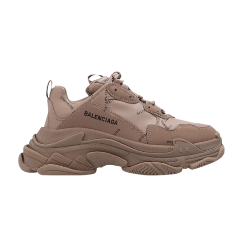 Balenciaga Triple S Sneaker 'Allover Logo - Dark Beige' (Women's)