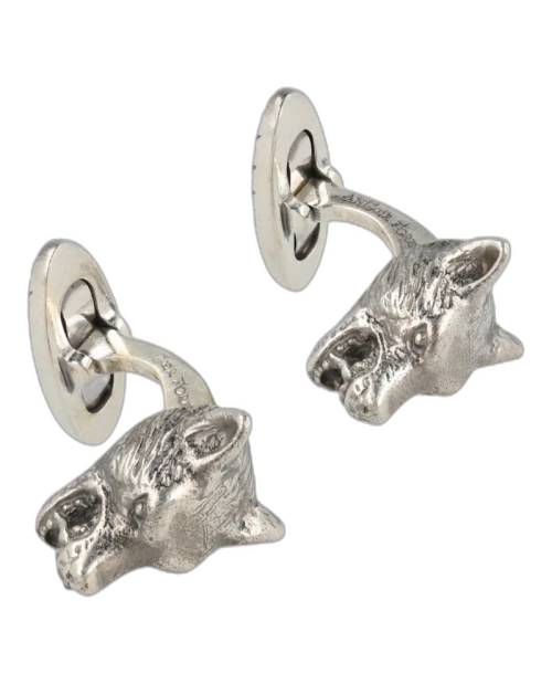 Gucci Anger Forest Wolf Cufflinks Silver