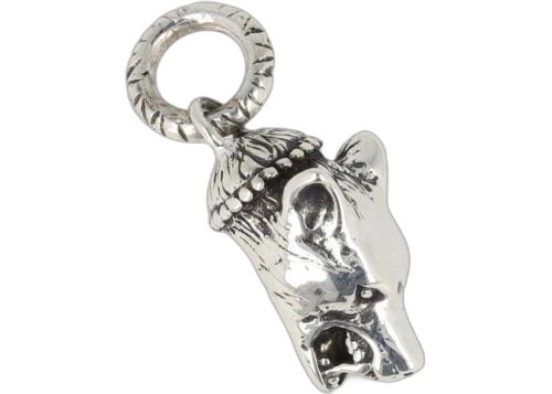 Gucci Anger Forest Wolf Head Charm Silver