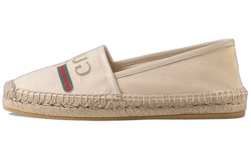 Gucci Logo Canvas Espadrilles Black Cream (Women's)