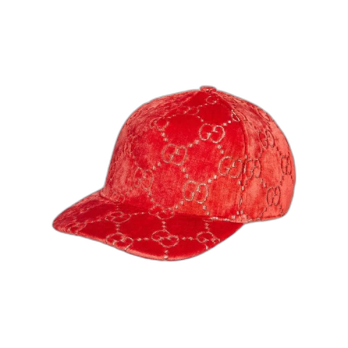 Gucci Velvet GG Logo Baseball Cap 'Red'