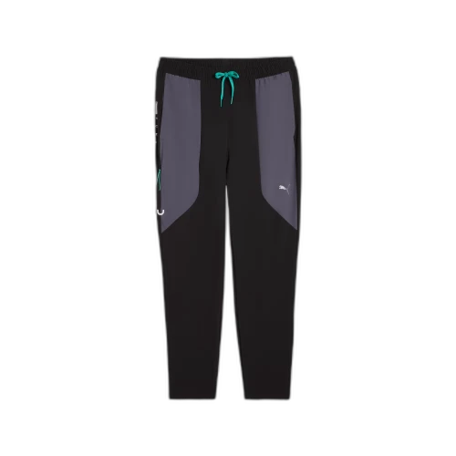 PUMA Sports Pants Men's PUMA Black/Vibrant Green Moderate
