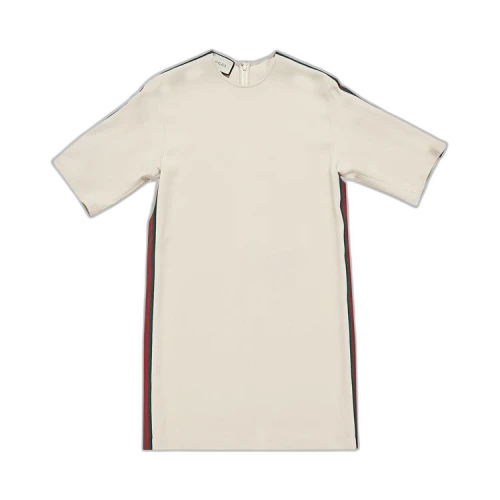 Gucci Web Striped Tunic Dress 'White/Ivory'