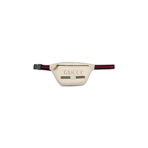 Gucci Vintage Logo Print Leather Belt Bag 'White'