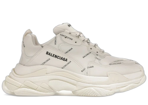 Balenciaga Triple S Allover Logo White